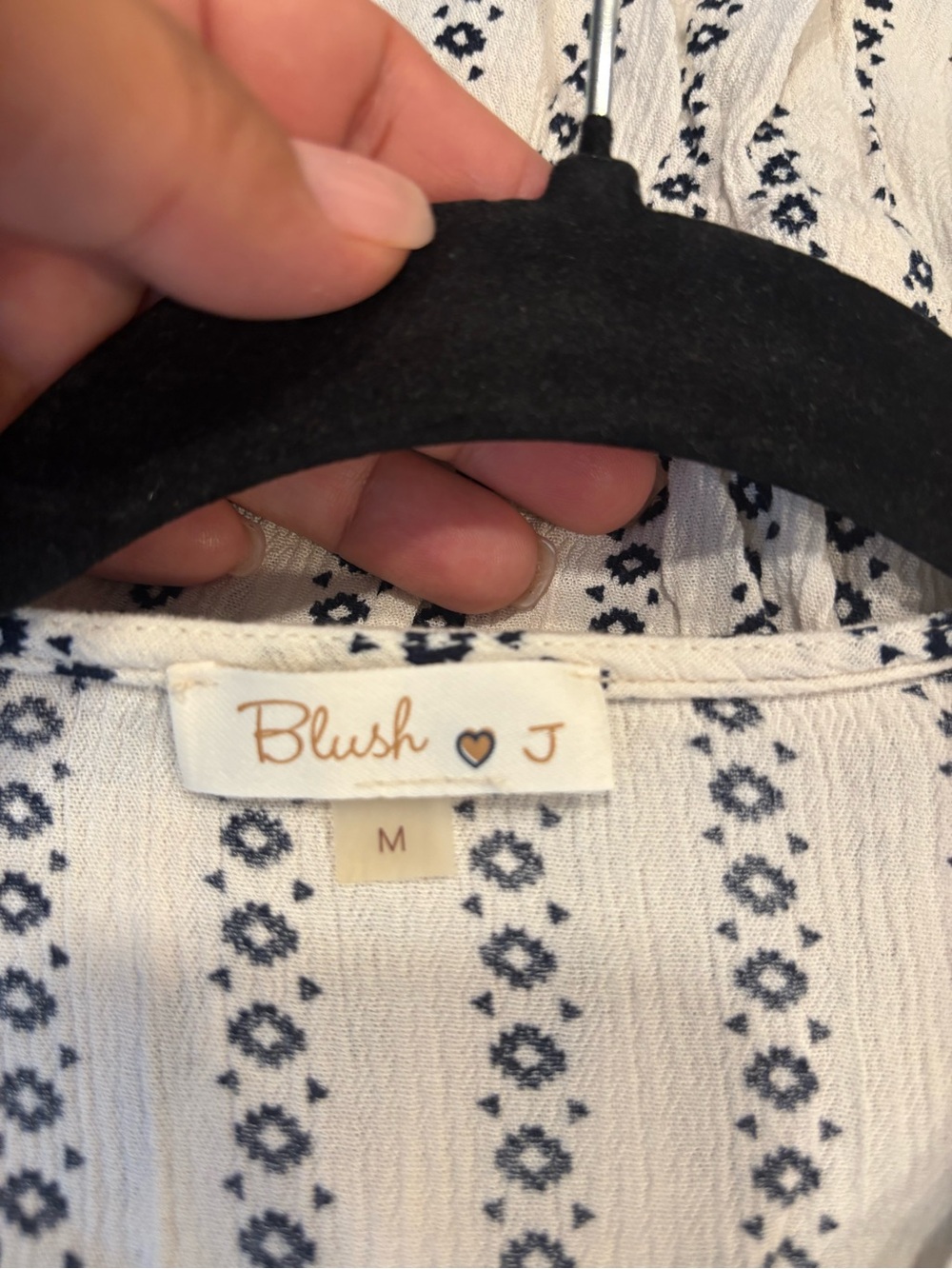 Blush Cream and Black Striped Wrap Blouse - Picture 4 of 5